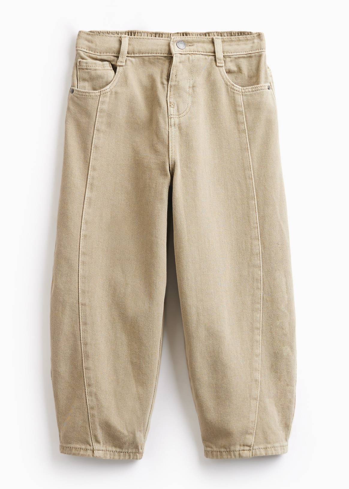 Beige Barrel Leg Jeans 6-7 years - Image 1