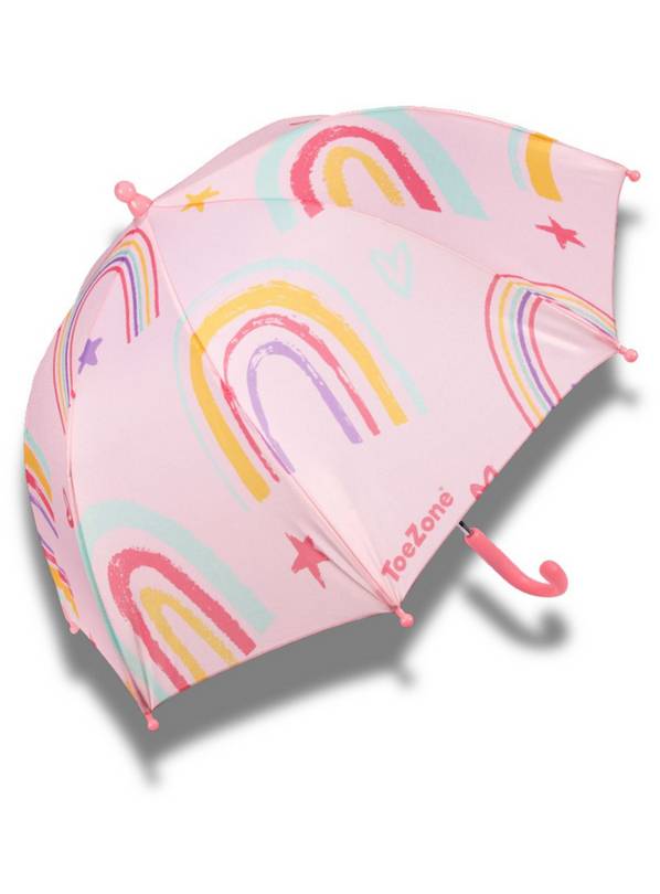 TOEZONE Hope Girls Pink Rainbow Waterproof Rain Umbrella One Size