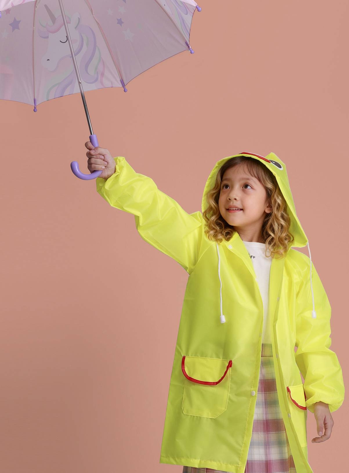 TOEZONE Twinkle Girls Pink Unicorn Character Waterproof Rain Umbrella One Size - Image 3