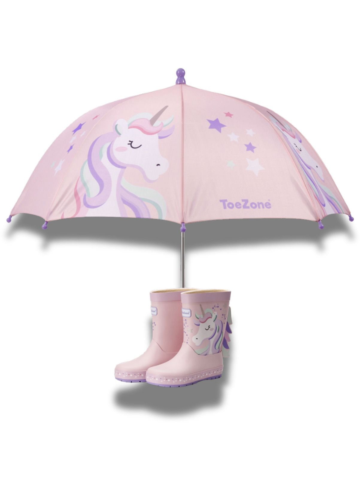 TOEZONE Twinkle Girls Pink Unicorn Character Waterproof Rain Umbrella One Size - Image 5 thumbnail