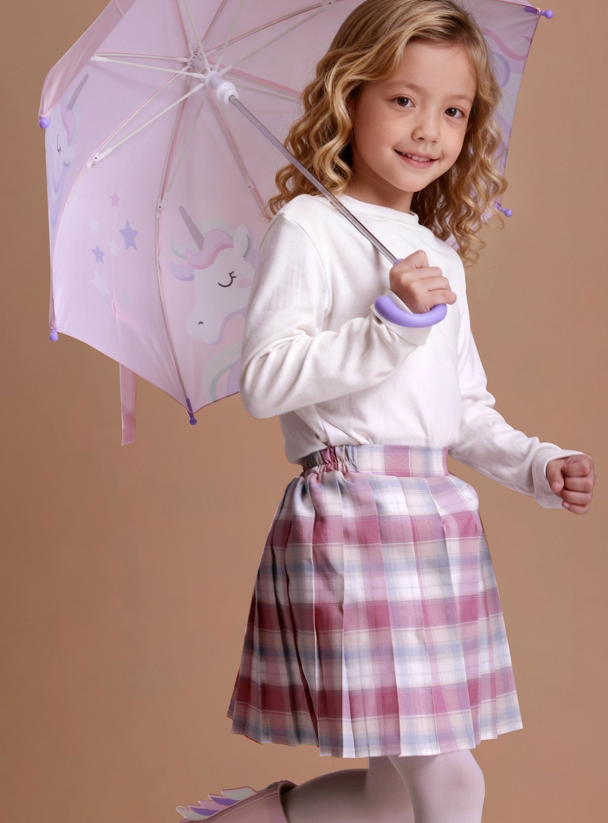 TOEZONE Twinkle Girls Pink Unicorn Character Waterproof Rain Umbrella One Size - Image 6 thumbnail