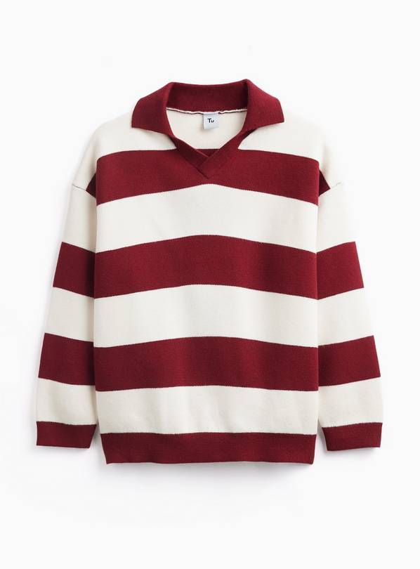 Red & Ecru Stripe Rugby Knitted Top 4-5 years