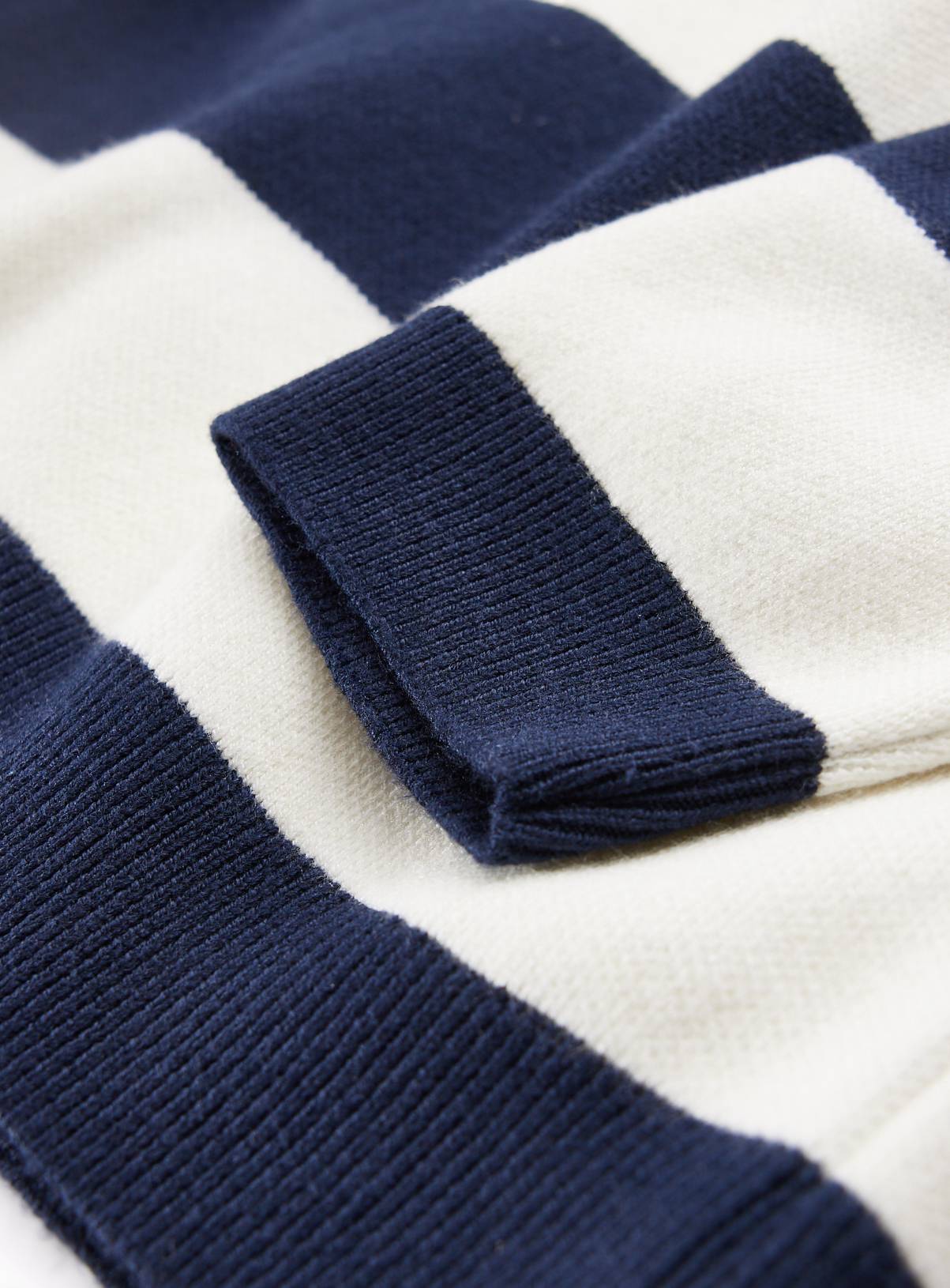 Navy & Ecru Stripe Rugby Knitted Top 7-8 years - Image 4