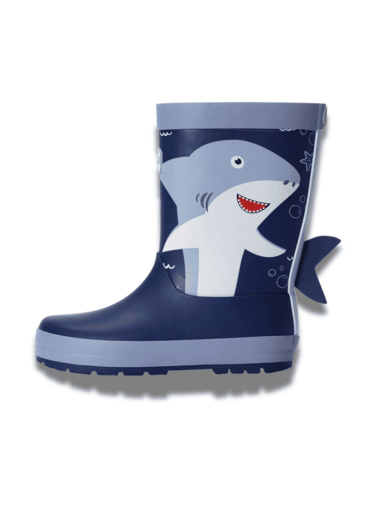 TOEZONE Sammy Boys Shark Character Navy Waterproof Lined Wellies 12 Infant - Image 3 thumbnail