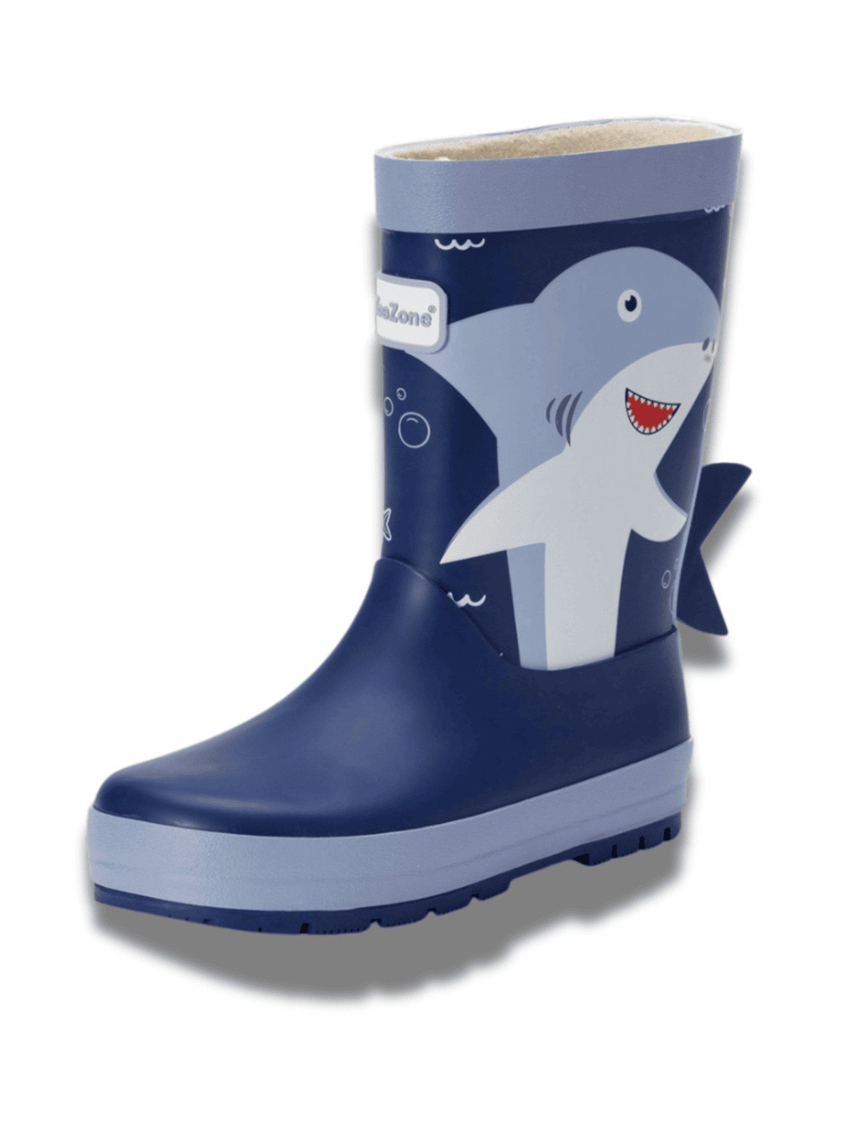 TOEZONE Sammy Boys Shark Character Navy Waterproof Lined Wellies 12 Infant - Image 5 thumbnail