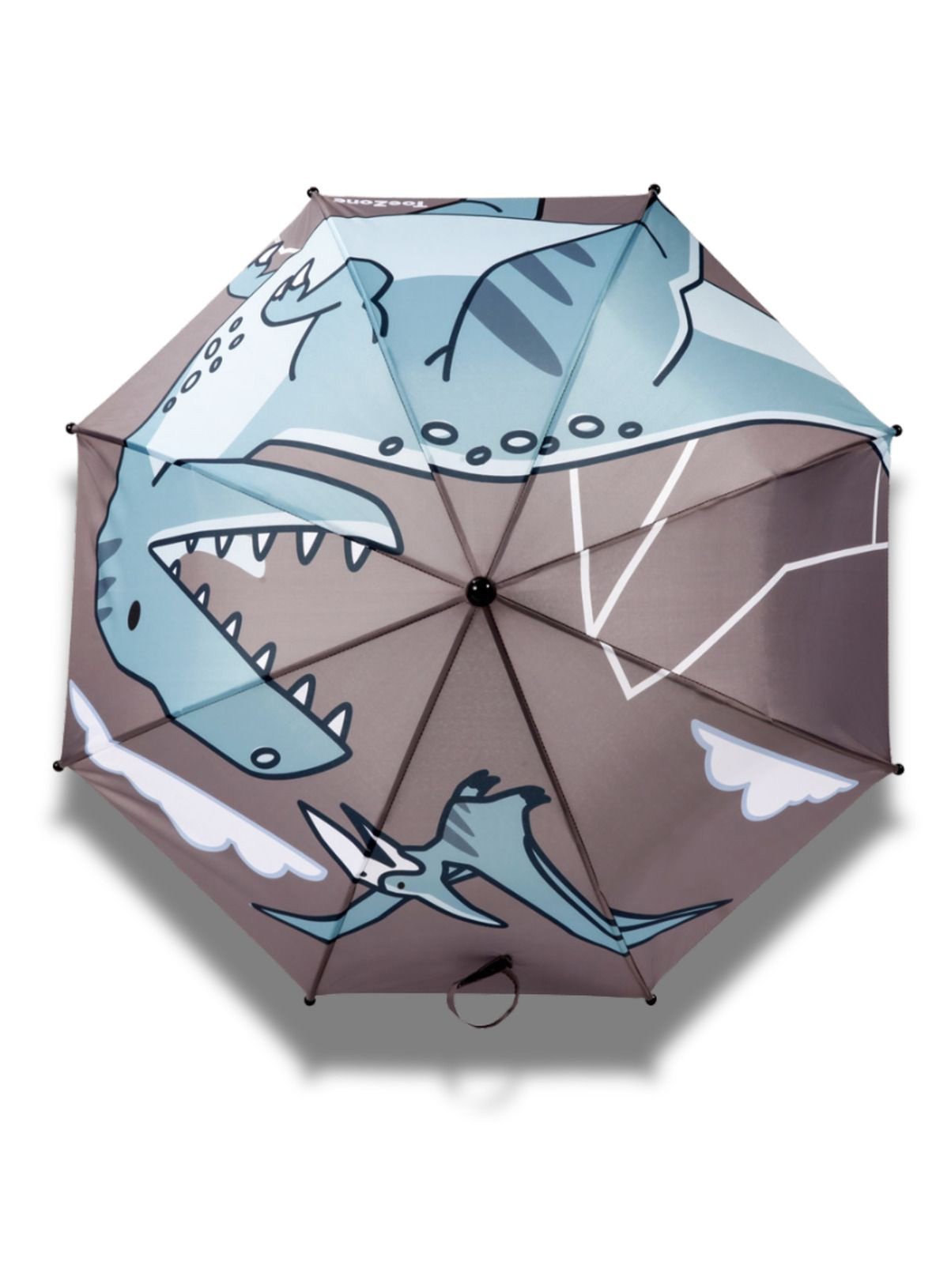 TOEZONE Raptor Boys Grey Dinosaur Character Waterproof Rain Umbrella One Size - Image 4 thumbnail