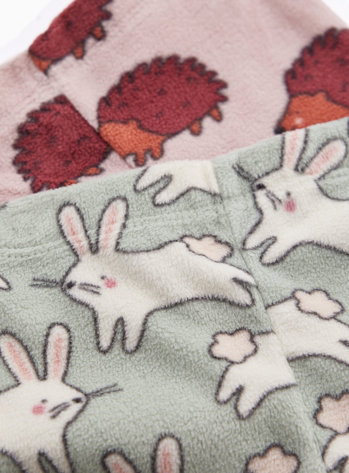 Hedgehog & Bunny Print Pyjama Sets 2 Pack Up to 3 mths - Image 2 thumbnail
