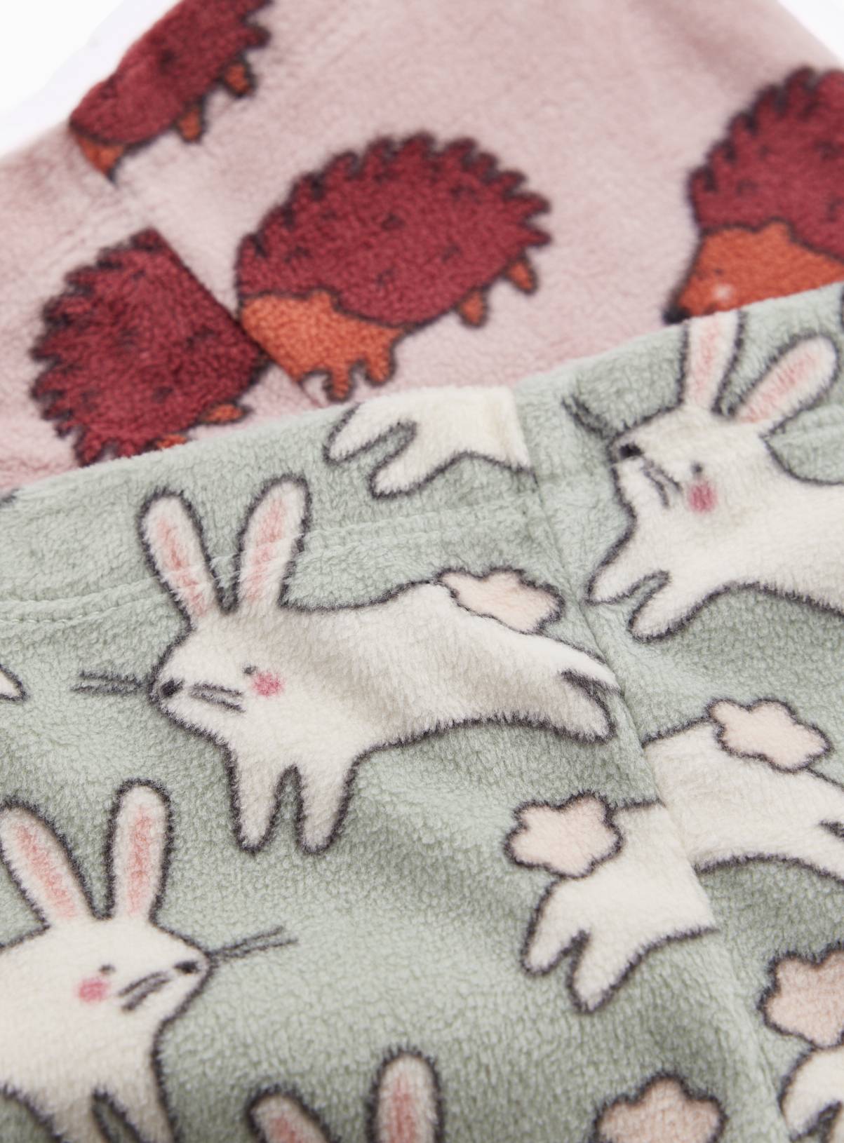 Hedgehog & Bunny Print Pyjama Sets 2 Pack Up to 3 mths - Image 2