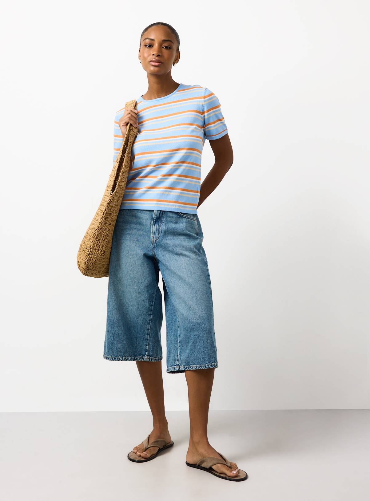 Blue Stripe T-Shirt S - Image 2