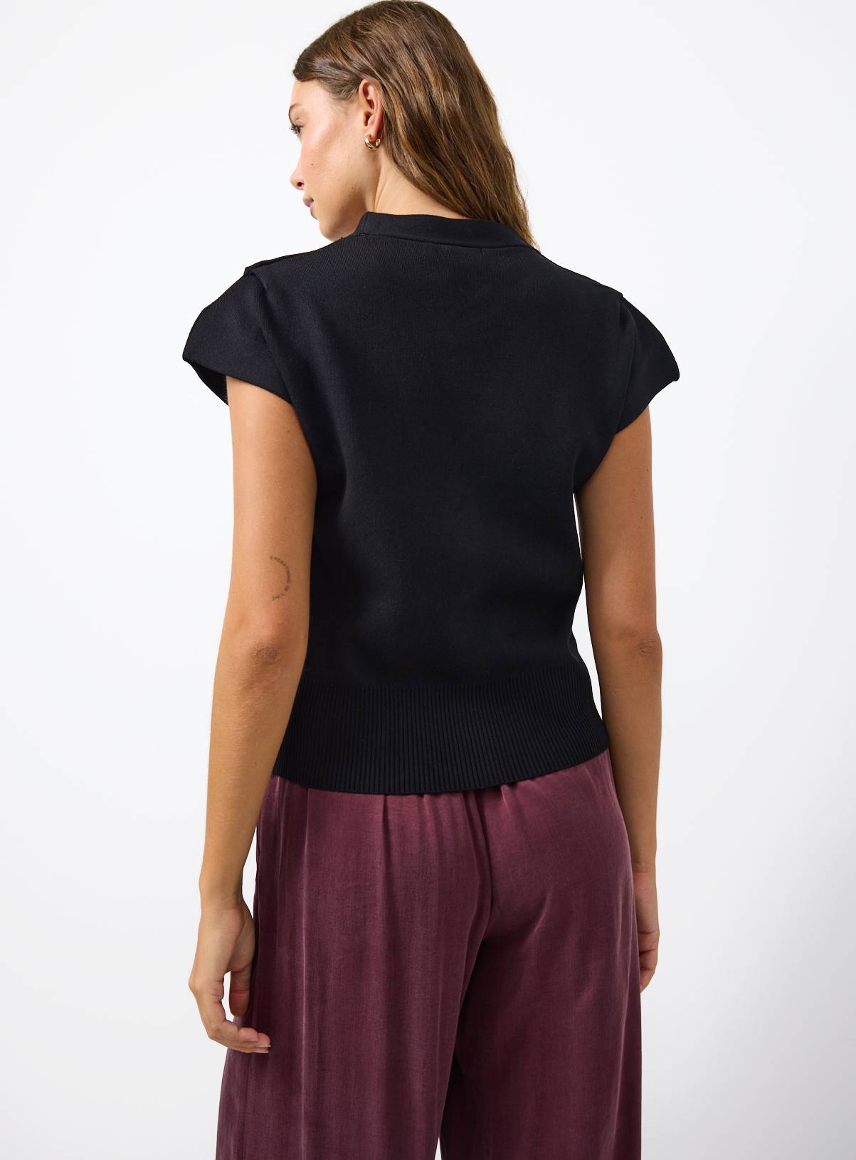 Black V Neck Cardigan S - Image 4