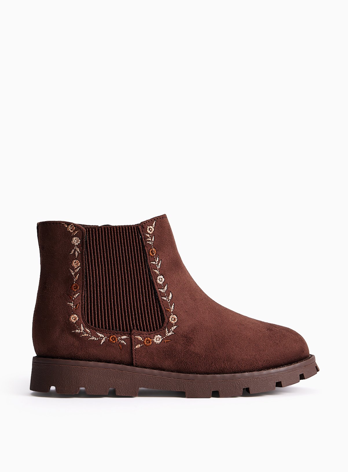 Brown Floral Embroidered Chelsea Boots 7 Infant - Image 2 thumbnail