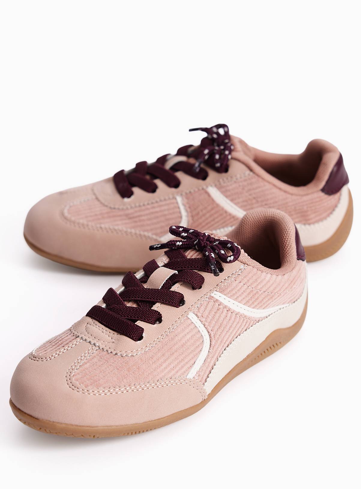 Pink Low Profile Cord Trainers 1 - Image 3