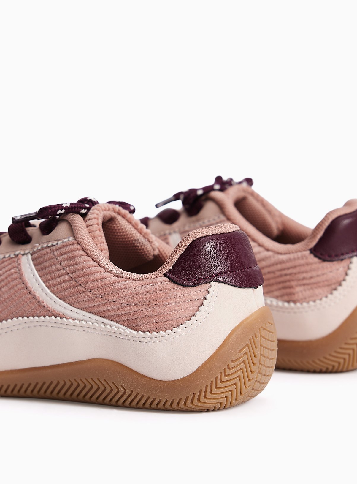 Pink Low Profile Cord Trainers 1 - Image 4 thumbnail