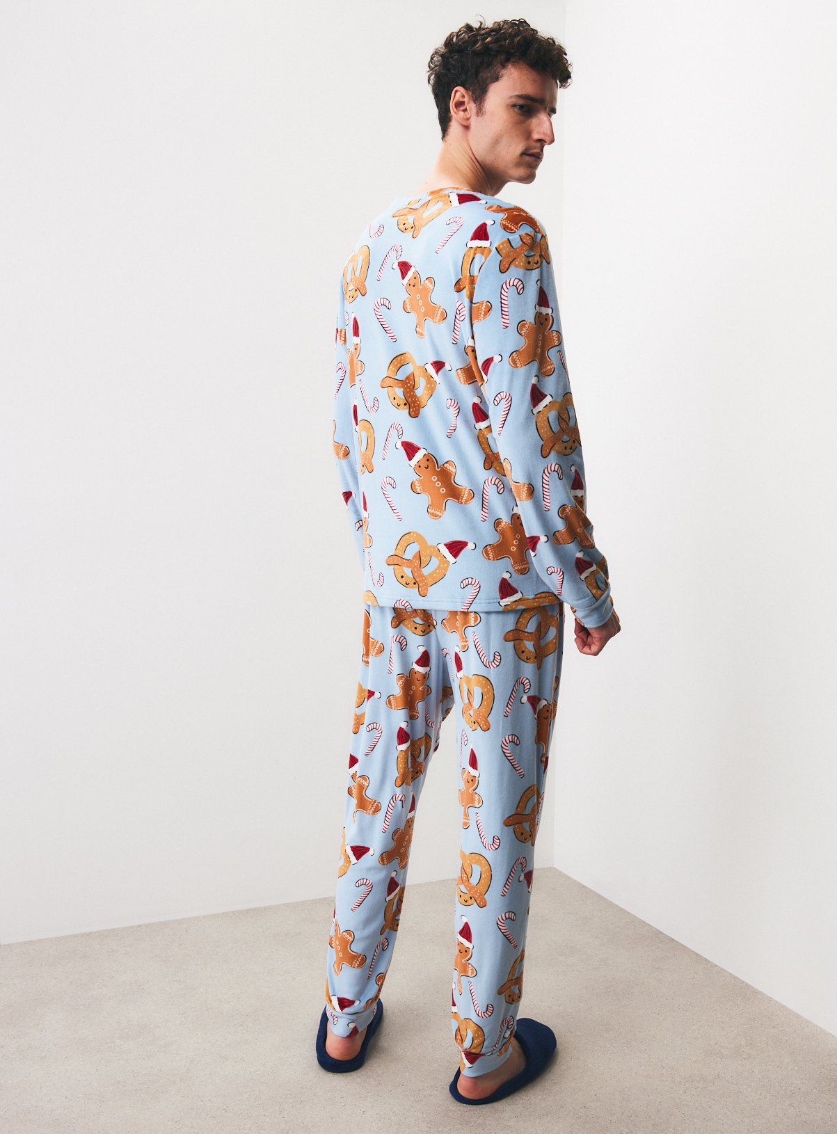 Family Matching Christmas Blue Slinky Pretzel Pyjama Set  XL - Image 5 thumbnail