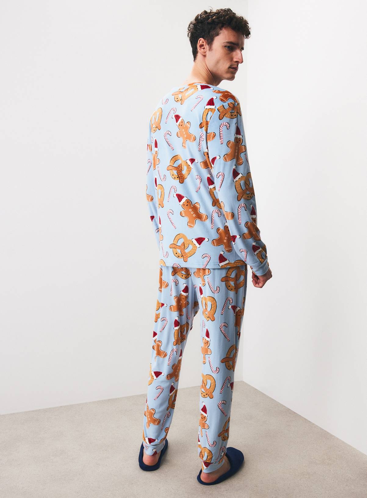 Family Matching Christmas Blue Slinky Pretzel Pyjama Set  XL - Image 5