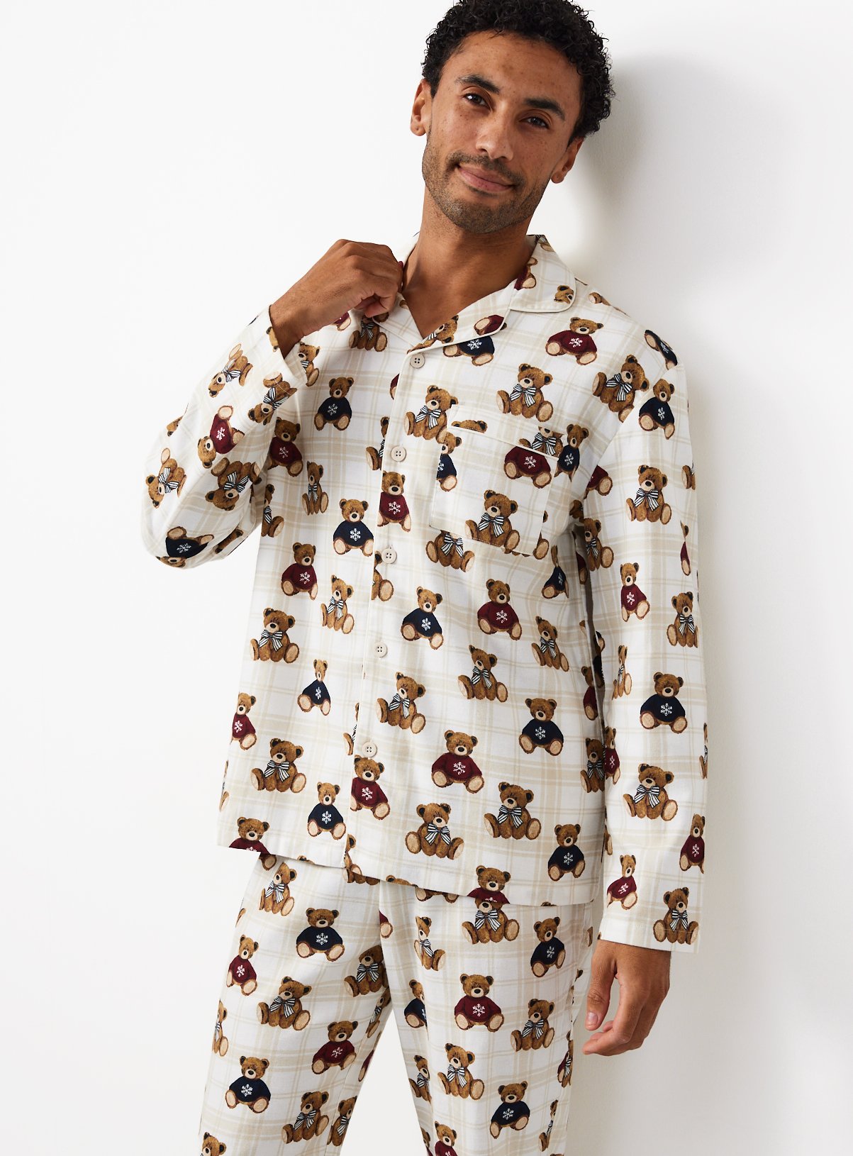 Family Matching Christmas Bear Check Traditional Pyjamas XXL - Image 2 thumbnail