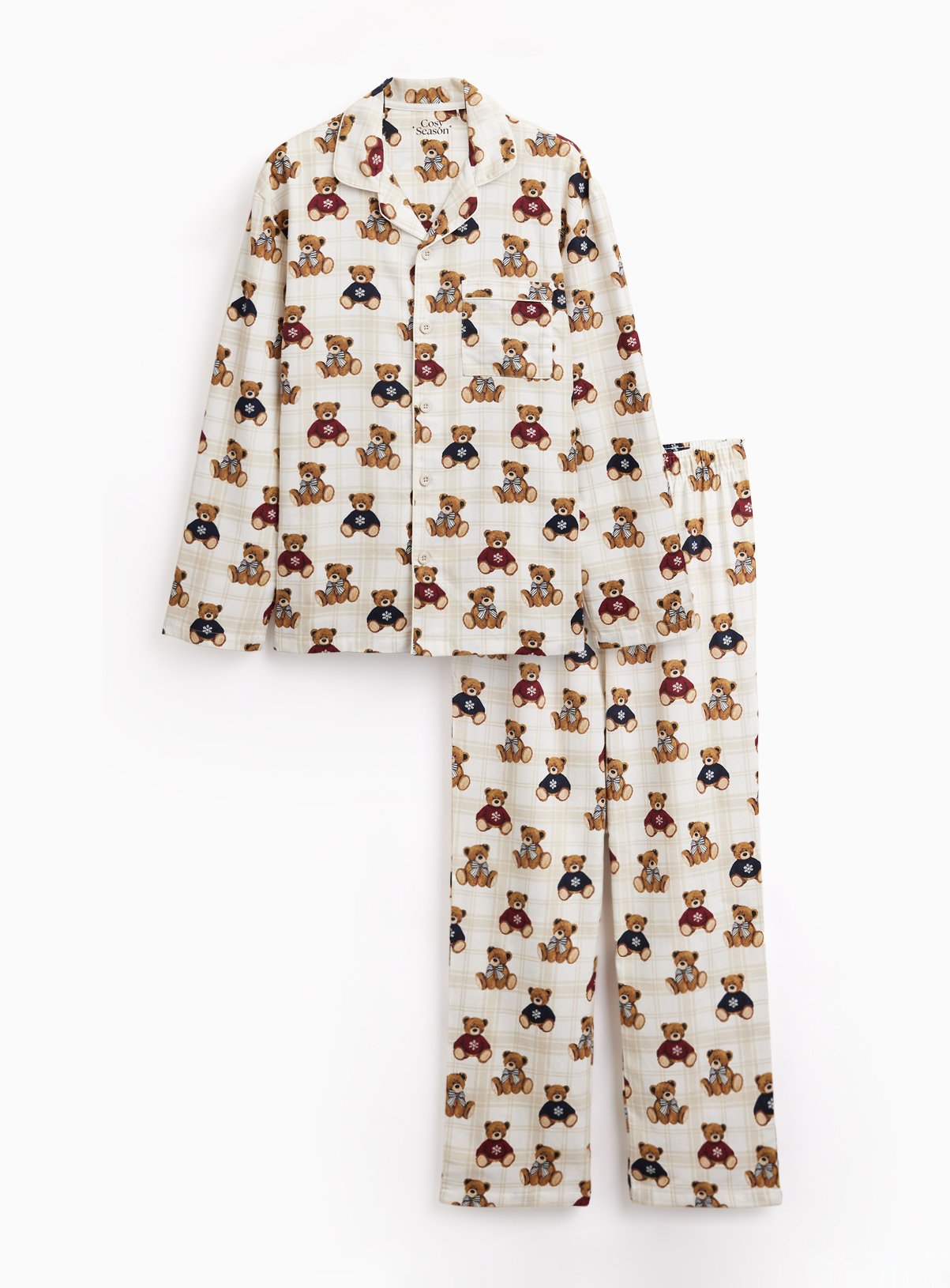 Family Matching Christmas Bear Check Traditional Pyjamas XXL - Image 3 thumbnail