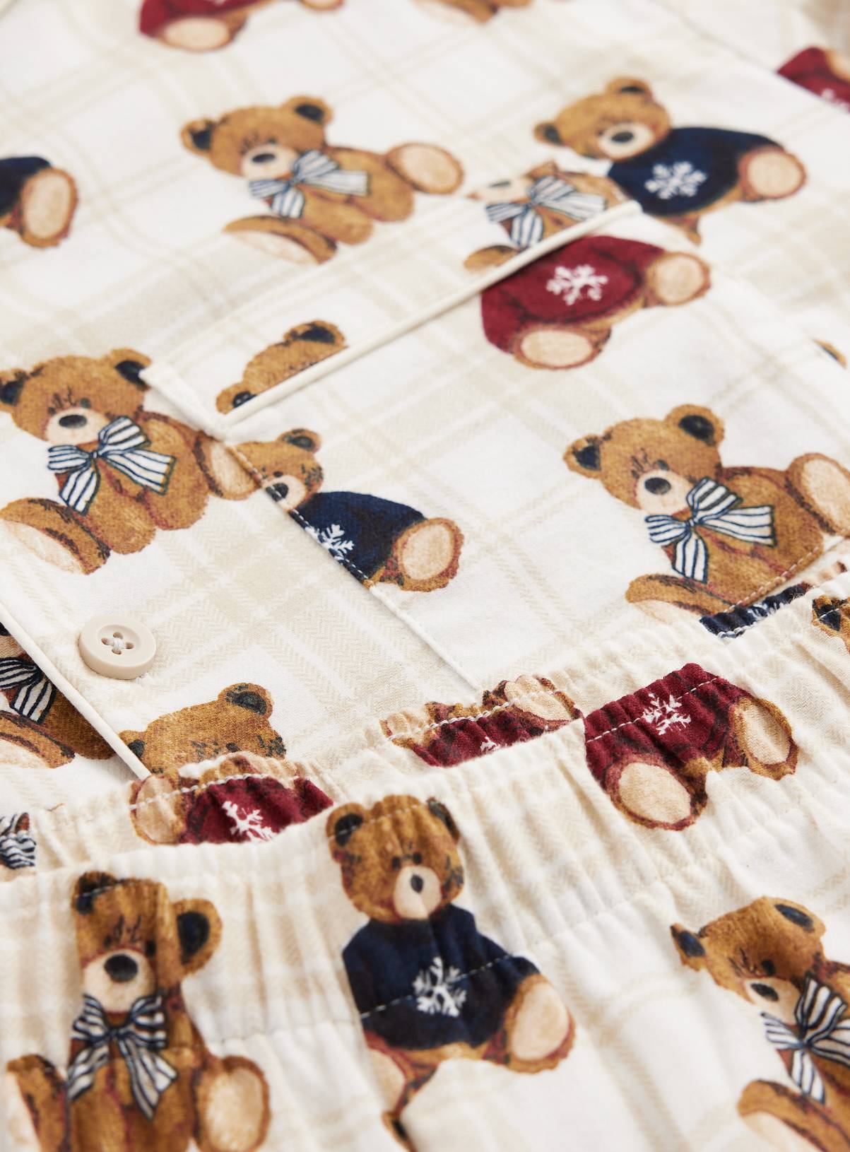 Family Matching Christmas Bear Check Traditional Pyjamas XXL - Image 4