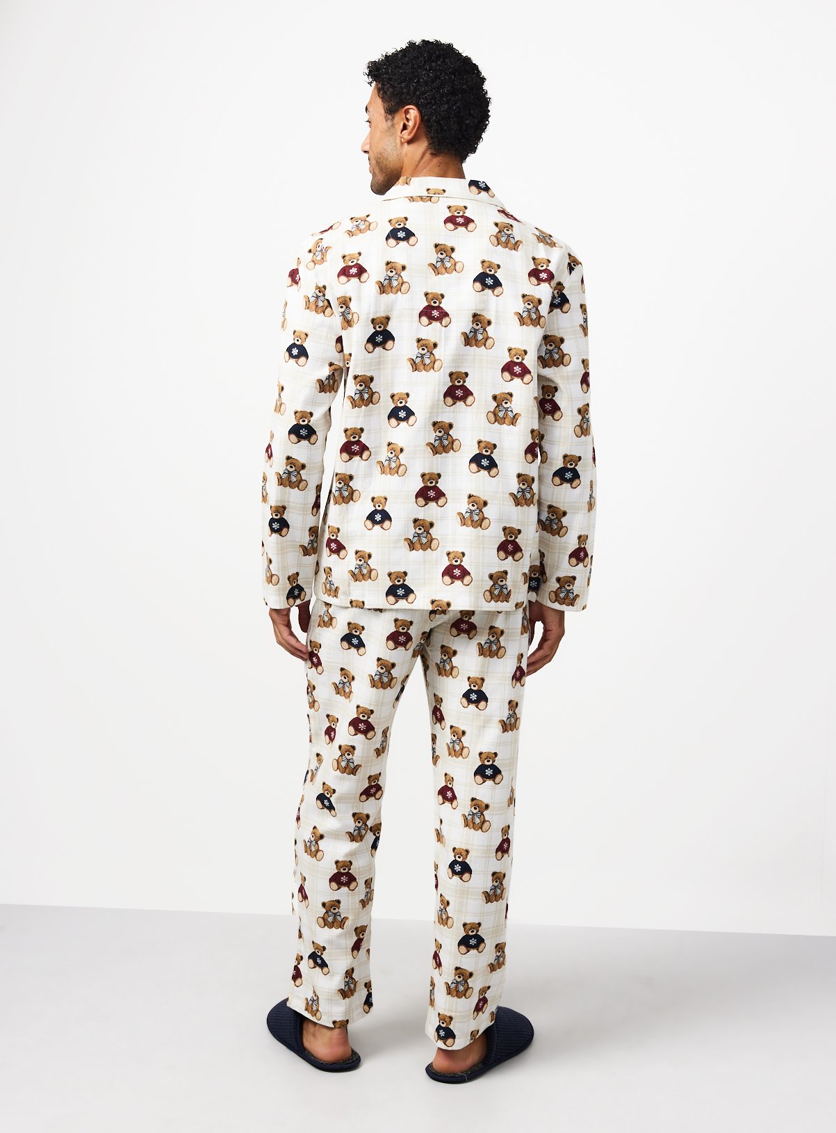 Family Matching Men's Christmas Bear Check Traditional Pyjamas XL - Image 6 thumbnail