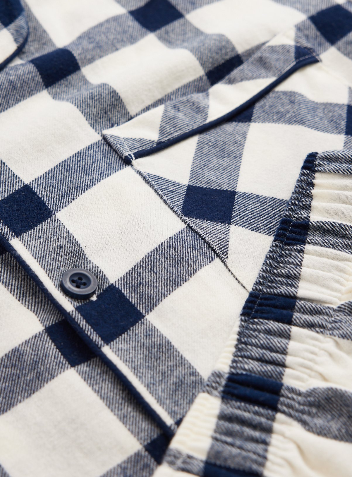 Family Matching Men's Christmas Navy & Cream Check Traditional Pyjamas XS - Image 5 thumbnail