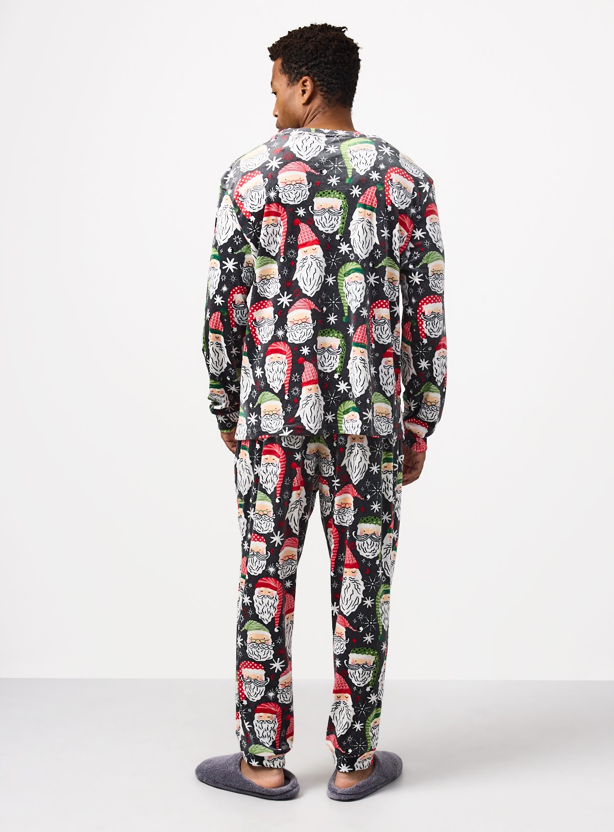 Family Matching Christmas Santa Head Print Long-Sleeved Pyjamas XS - Image 5 thumbnail