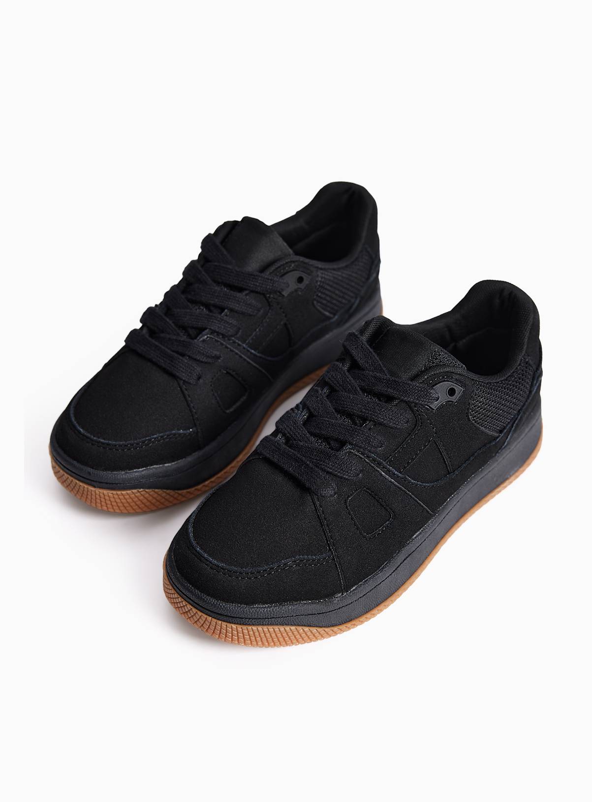 Black Laced Skater Trainers  1 - Image 1