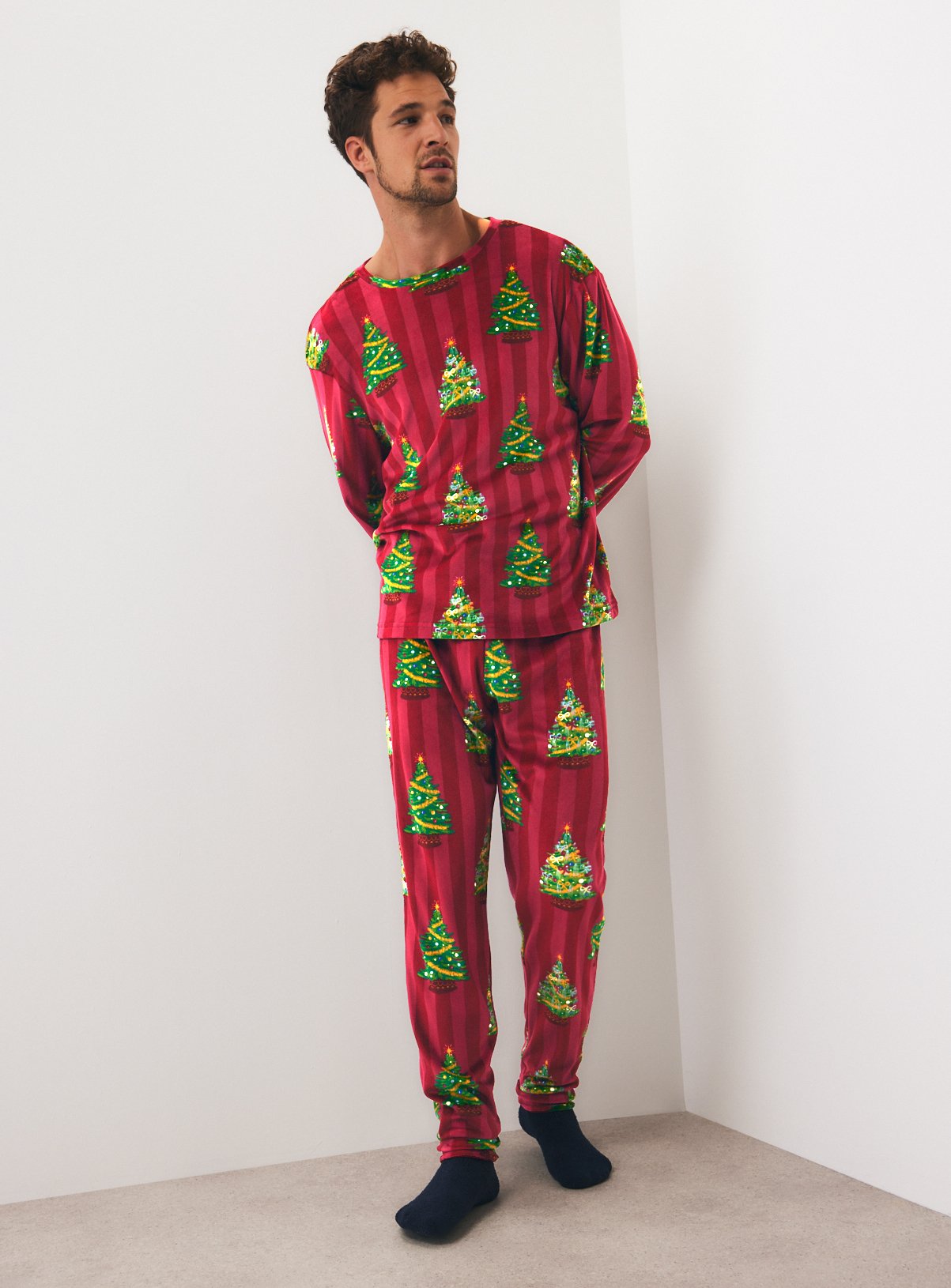 Family Matching Christmas Plum Christmas Tree Pyjamas XL - Image 2 thumbnail