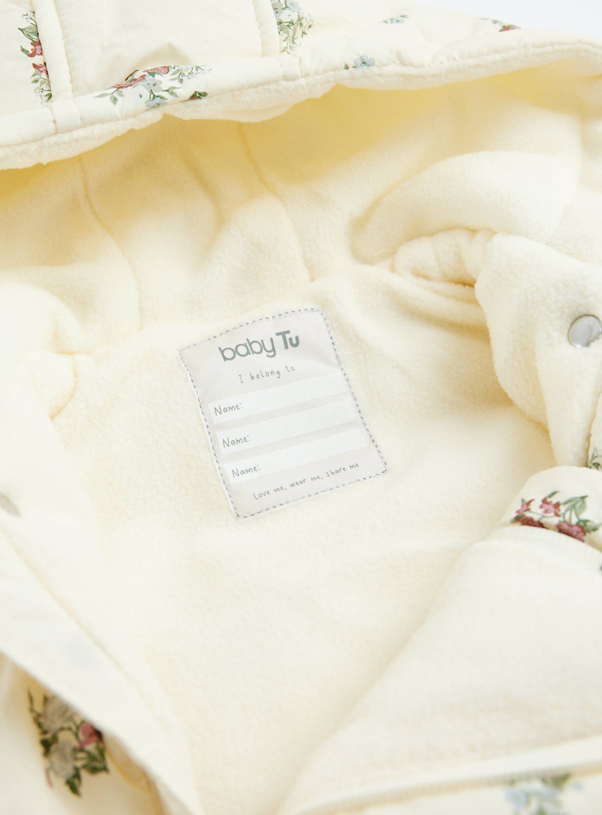 Cream Floral Snowsuit 3-6 months - Image 2