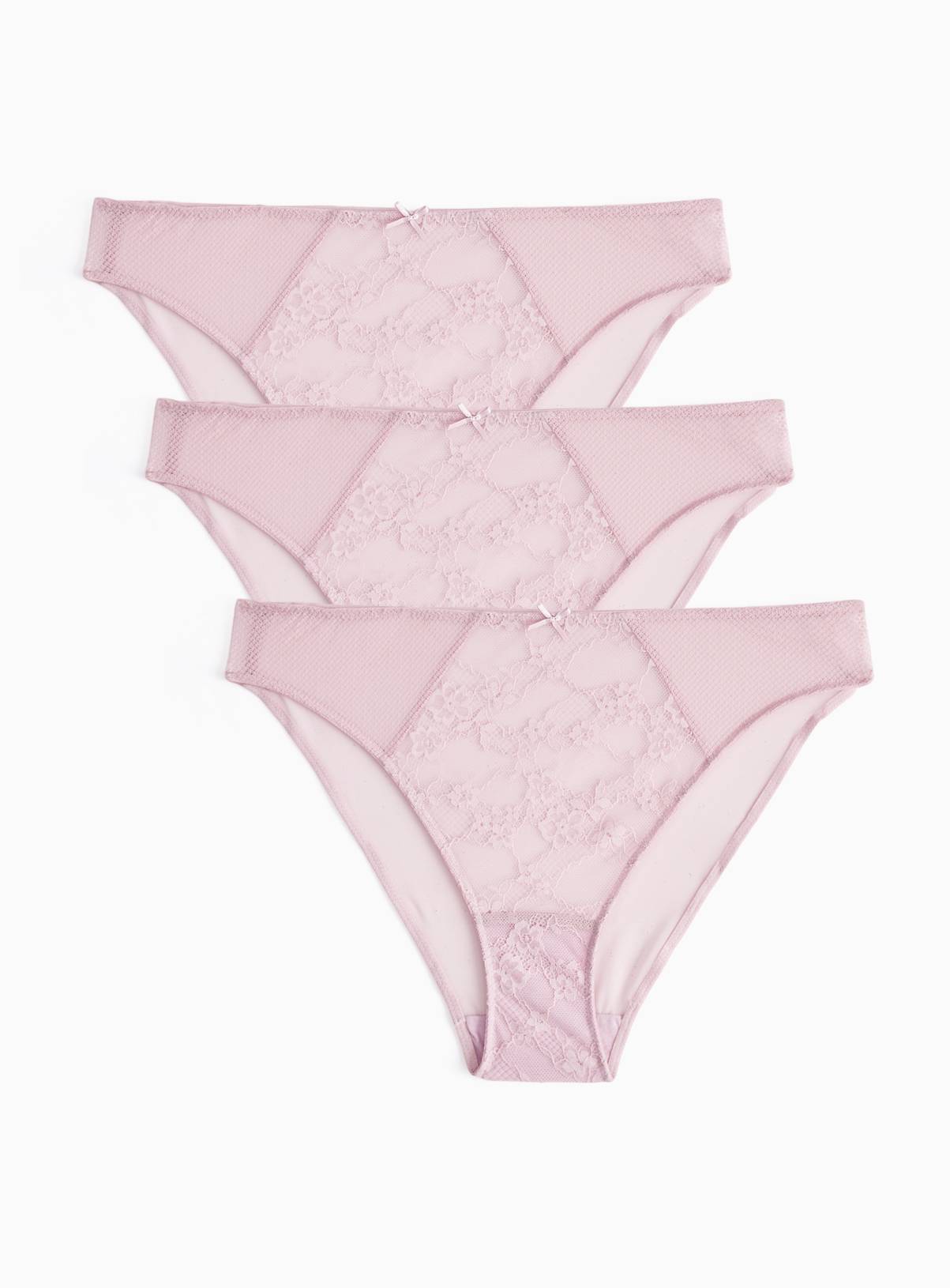 Mia Pink Lace Knickers 3 Pack 6 - Image 1