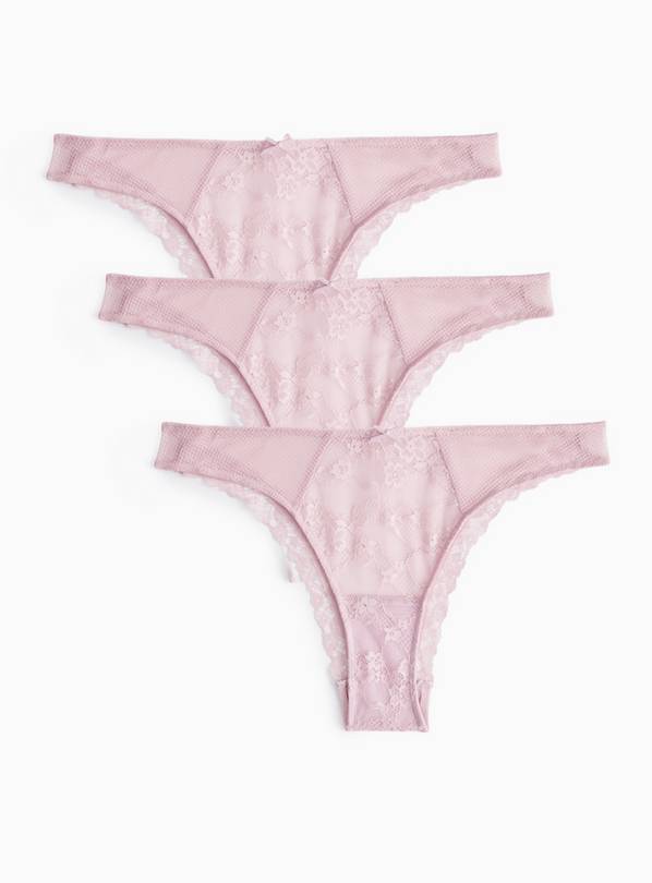 Lilac Lace Tanga Knickers 3 Pack 20
