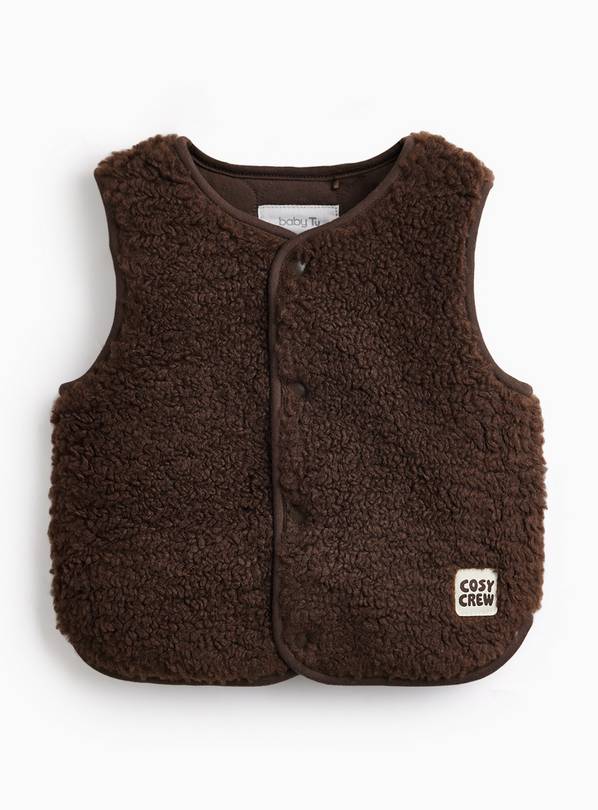 Heritage Brown Borg Cosy Crew Gilet 6-9 months