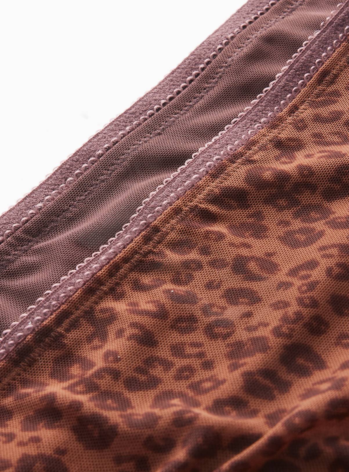 Brown Leopard Mesh Brazilian Knickers 14 - Image 3