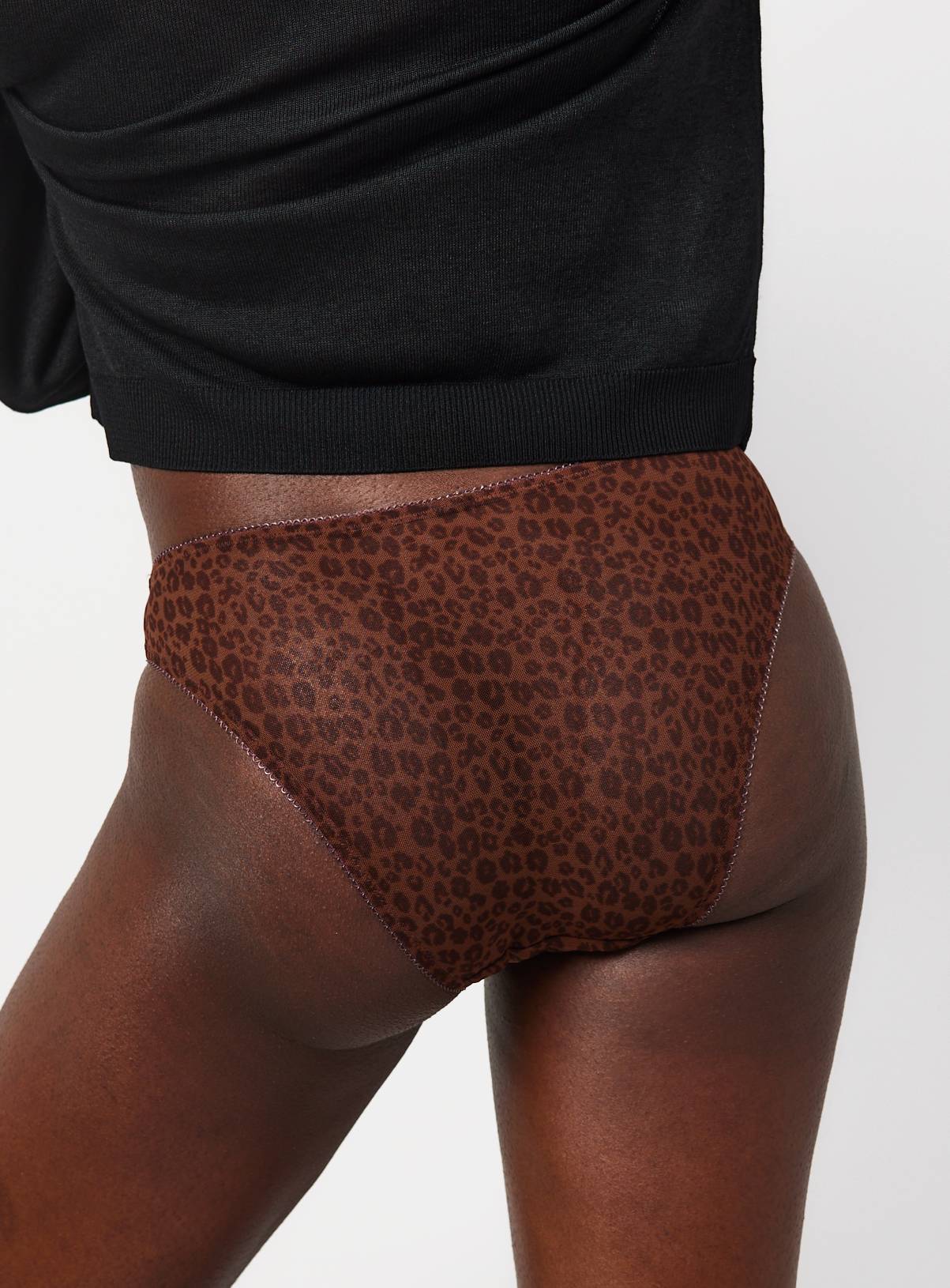 Brown Leopard Mesh Brazilian Knickers 14 - Image 4