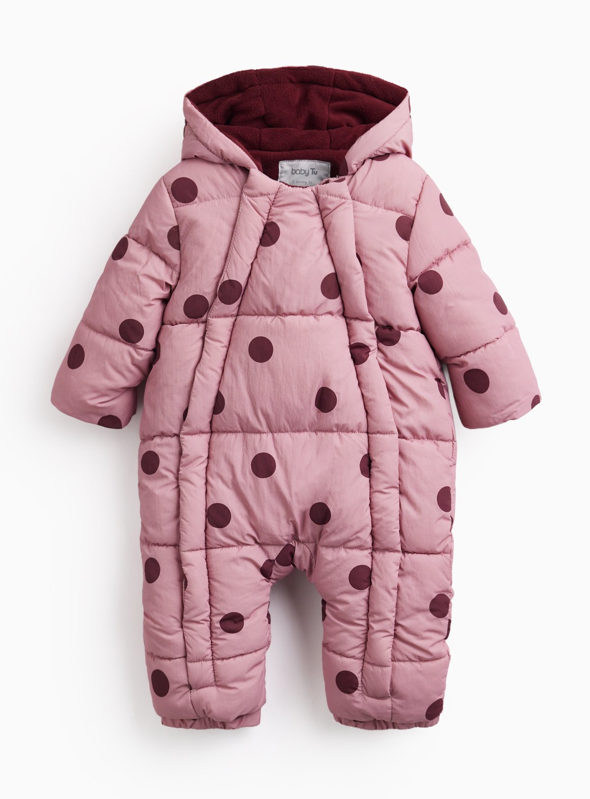 Polka Dot Padded Snowsuit 9-12 months - Image 1 thumbnail