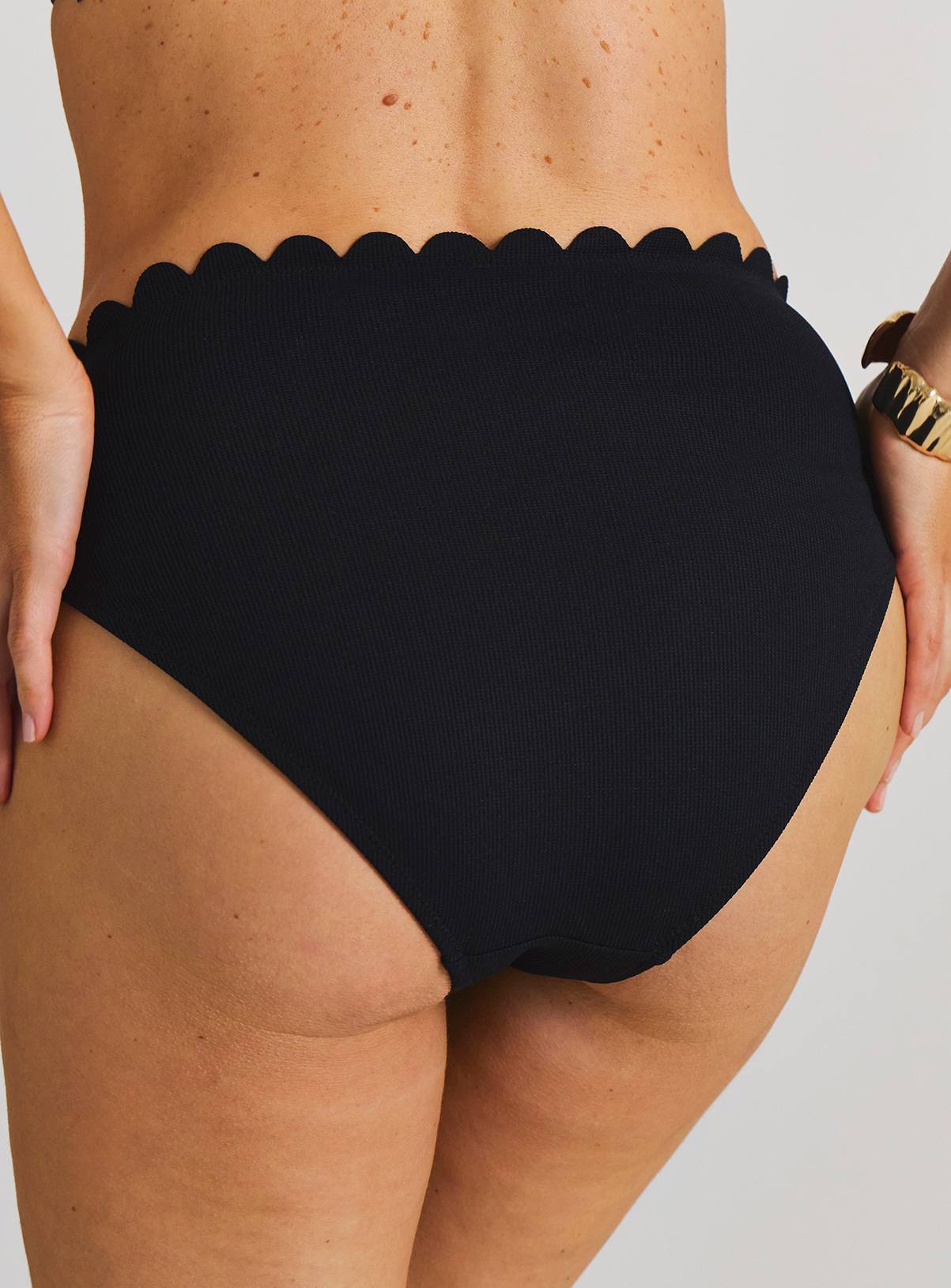 SIMPLY BE Scalloped Edge High Waist Tummy Control Bikini Bottom 30 - Image 2