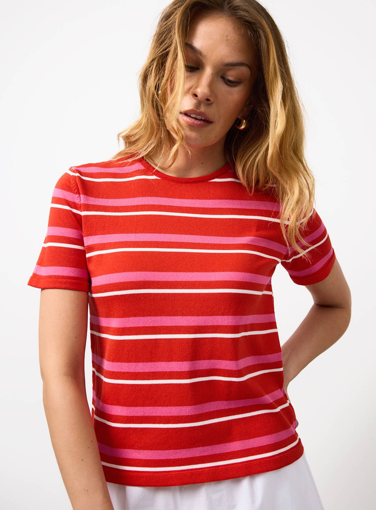 Red Stripe T-Shirt XS - Image 2