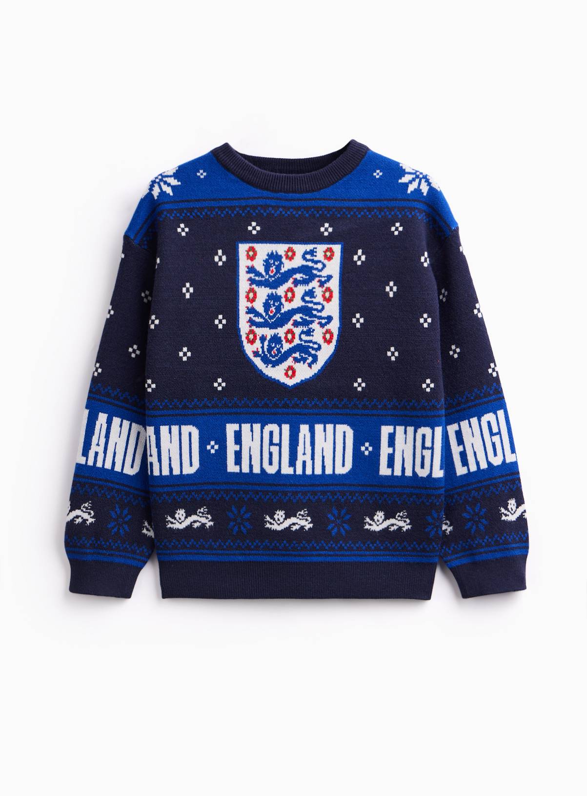 Navy England Football Christmas Jumper 11 years - Image 1