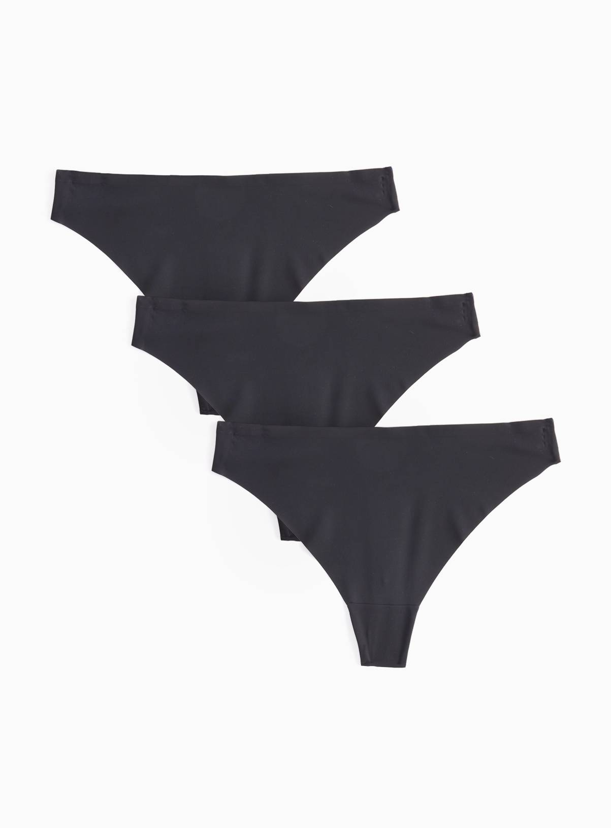 Black Bonded No VPL Thong 3 Pack 20 - Image 1