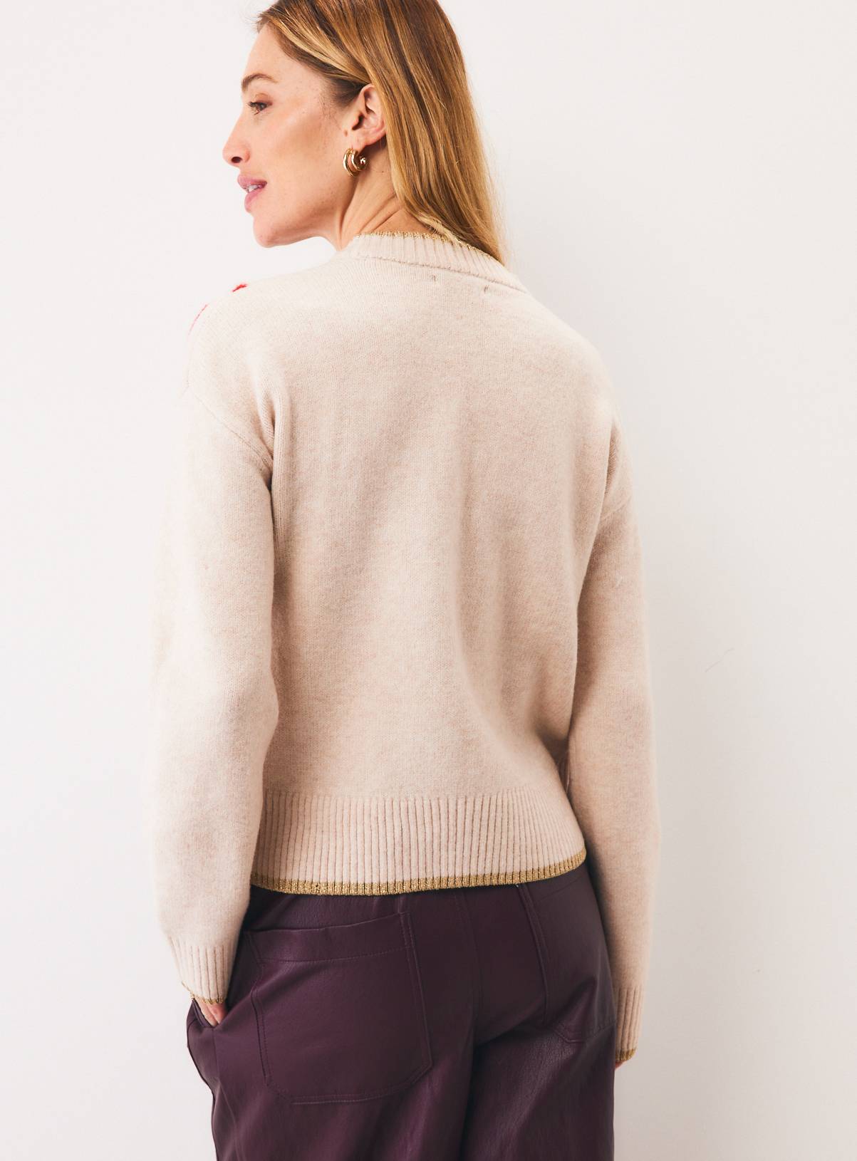 Mini Me Lurex Tipped Bow Crewneck Jumper XL - Image 4