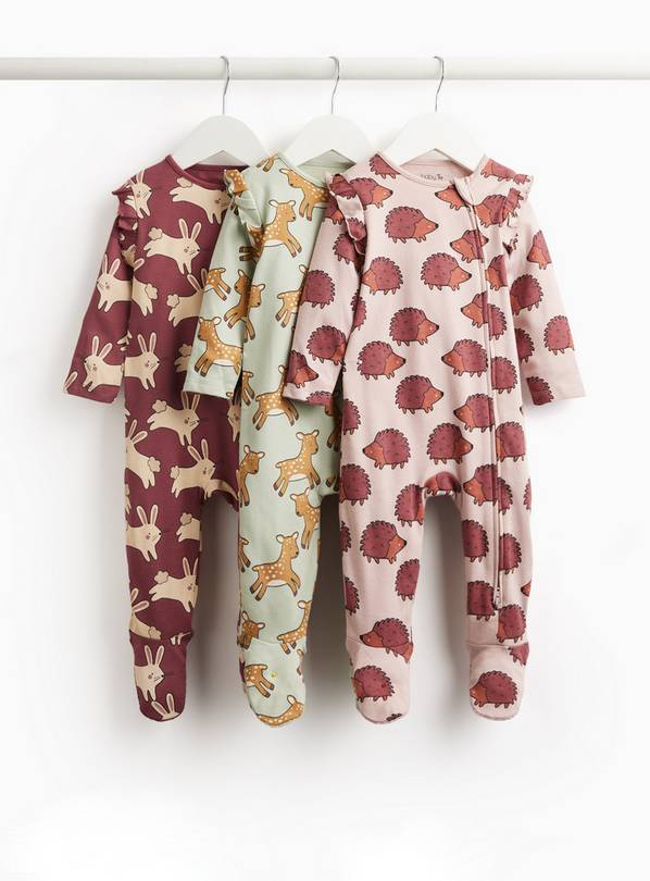 Blue & Red Animal Print Sleepsuits 3-Pack 9-12 months
