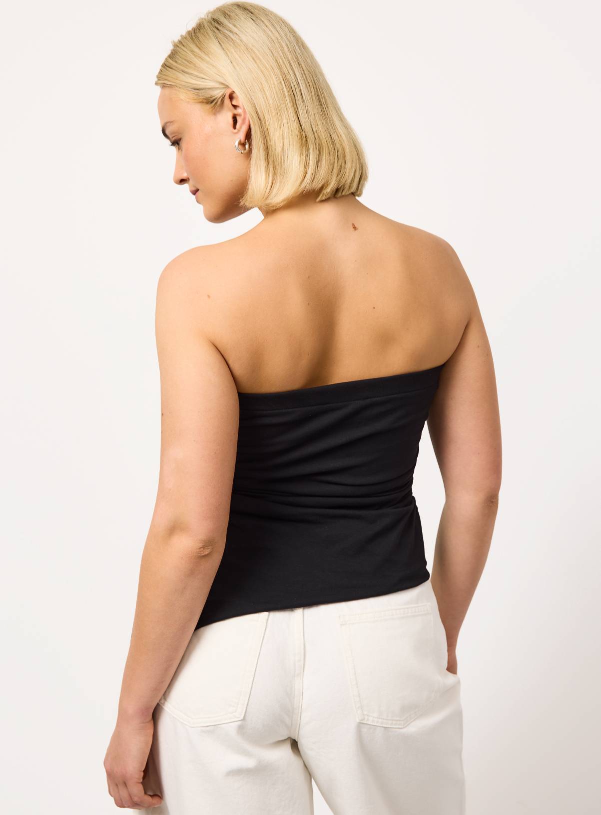 Black Asymmetric Double Lined Bandeau Top 12 - Image 4