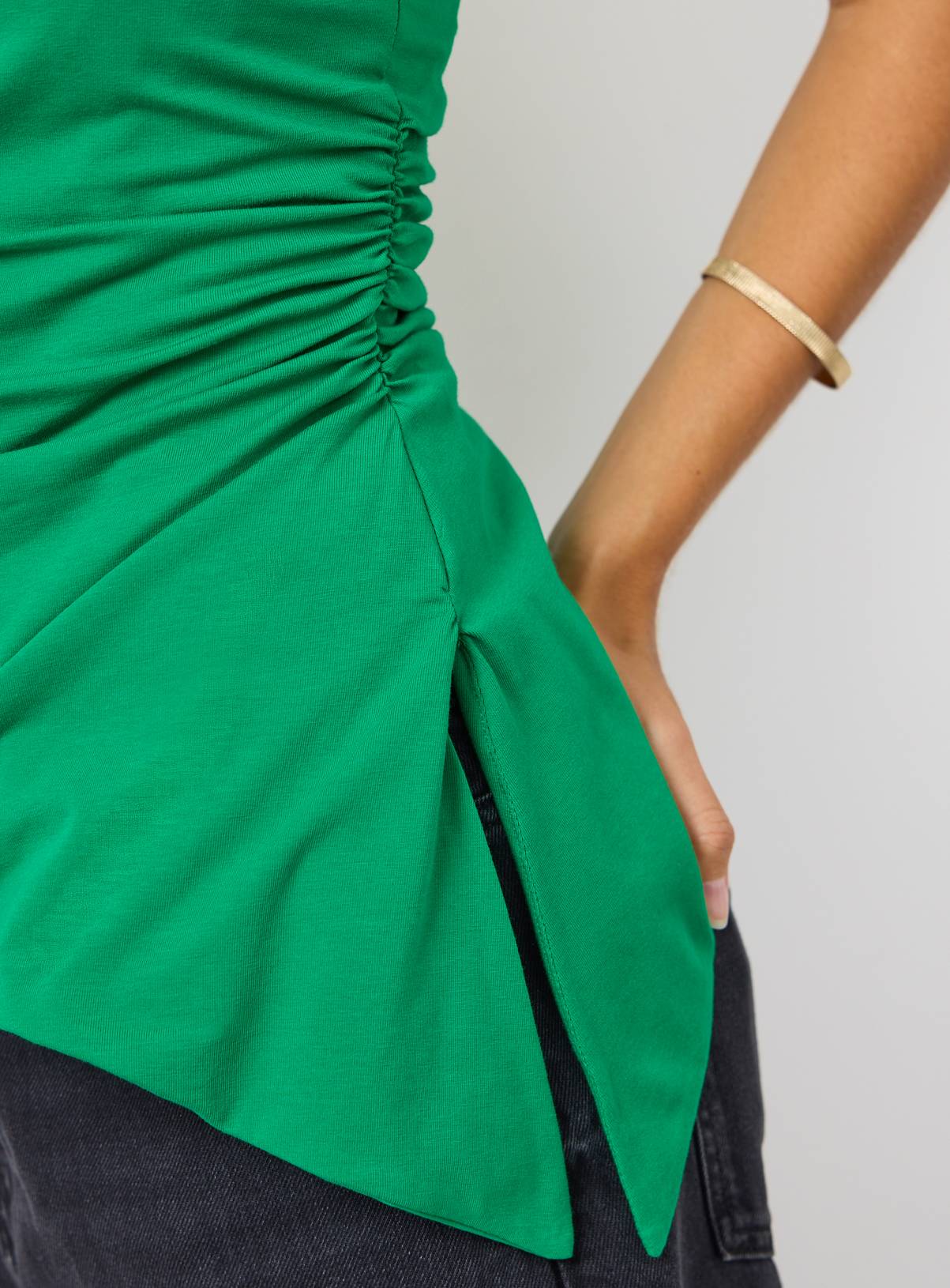 Green Asymmetric Double Lined Bandeau Top 18 - Image 3