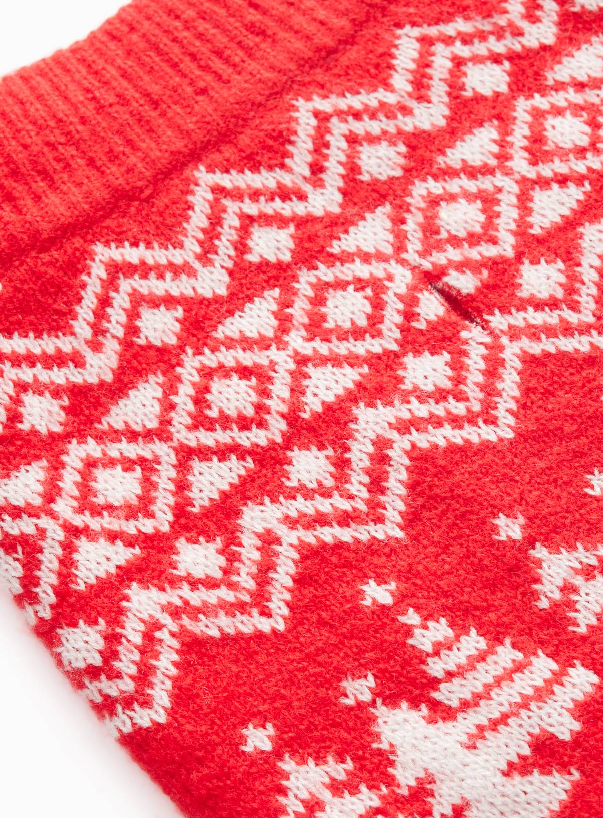 Family Matching Red Fairisle Christmas Dog Jumper XL - Image 3