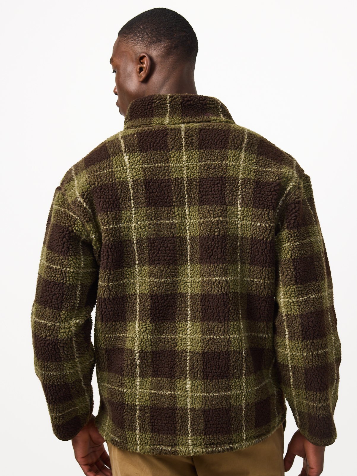 Green Check Borg Zip Through Fleece Jacket XXXL - Image 5 thumbnail