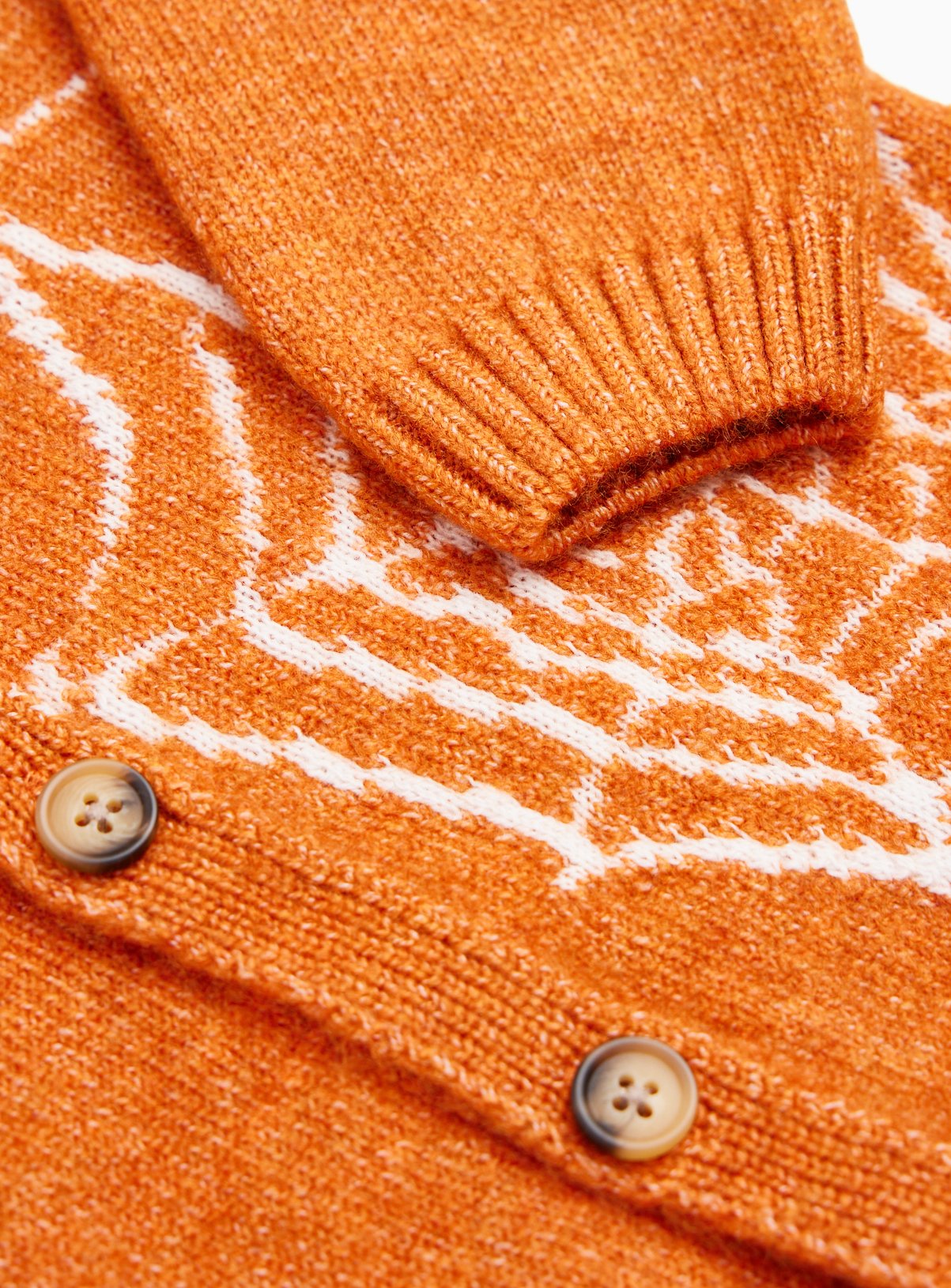 Halloween Orange Cobweb Cardigan 7-8 years - Image 2 thumbnail