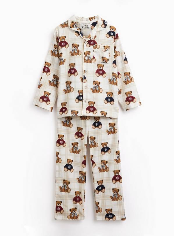 Cream Bear Print Pyjama Top & Bottoms Set 3-4 years
