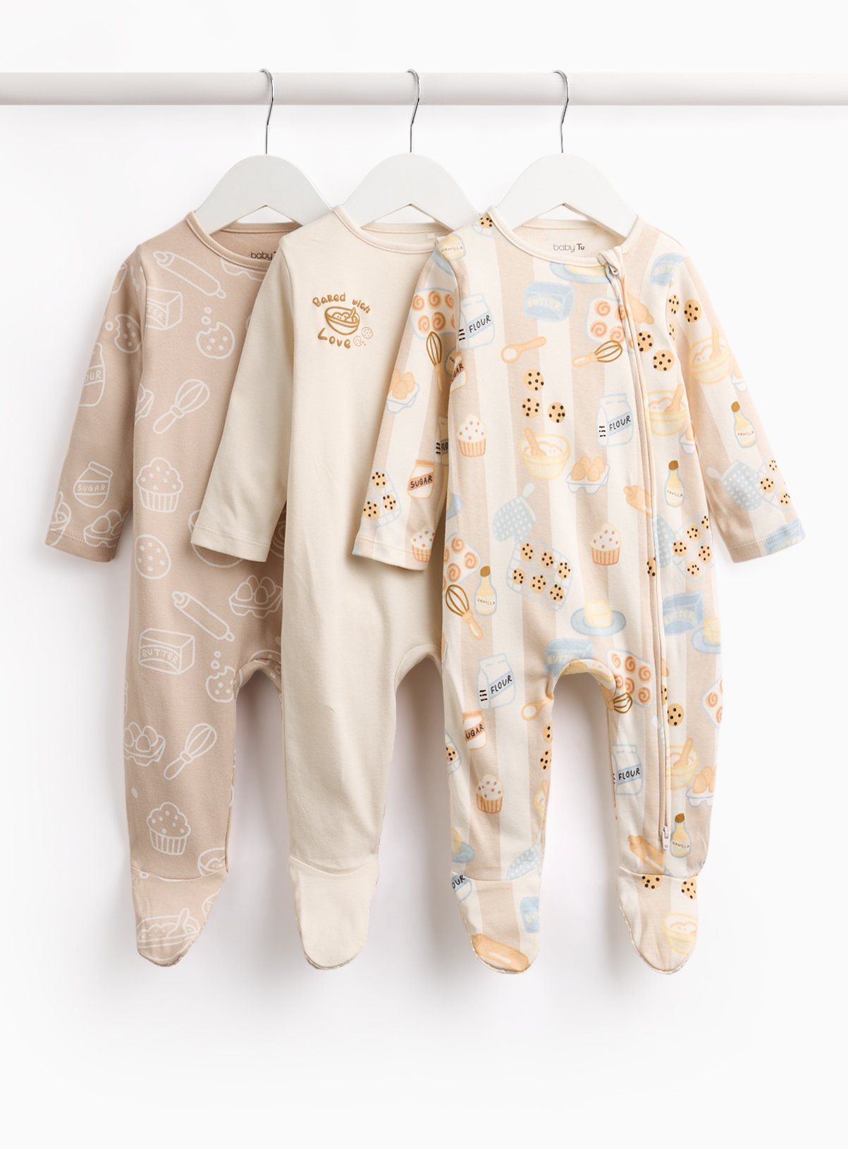 Baking Sleepsuits 3 Pack 12-18 months - Image 1 thumbnail