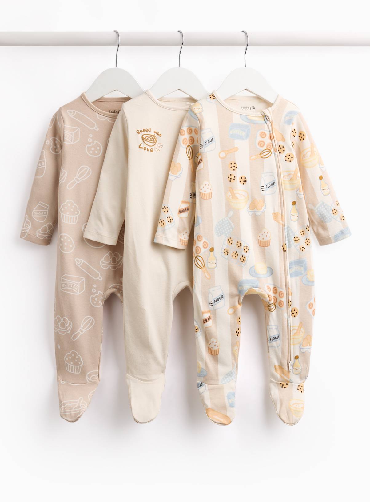 Baking Sleepsuits 3 Pack 12-18 months - Image 1