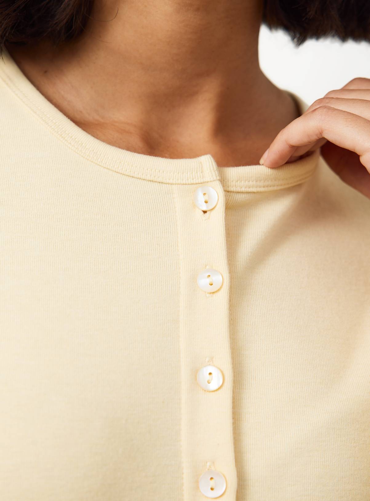 Yellow Brushed Button-Up Slim Fit Top 18 - Image 3