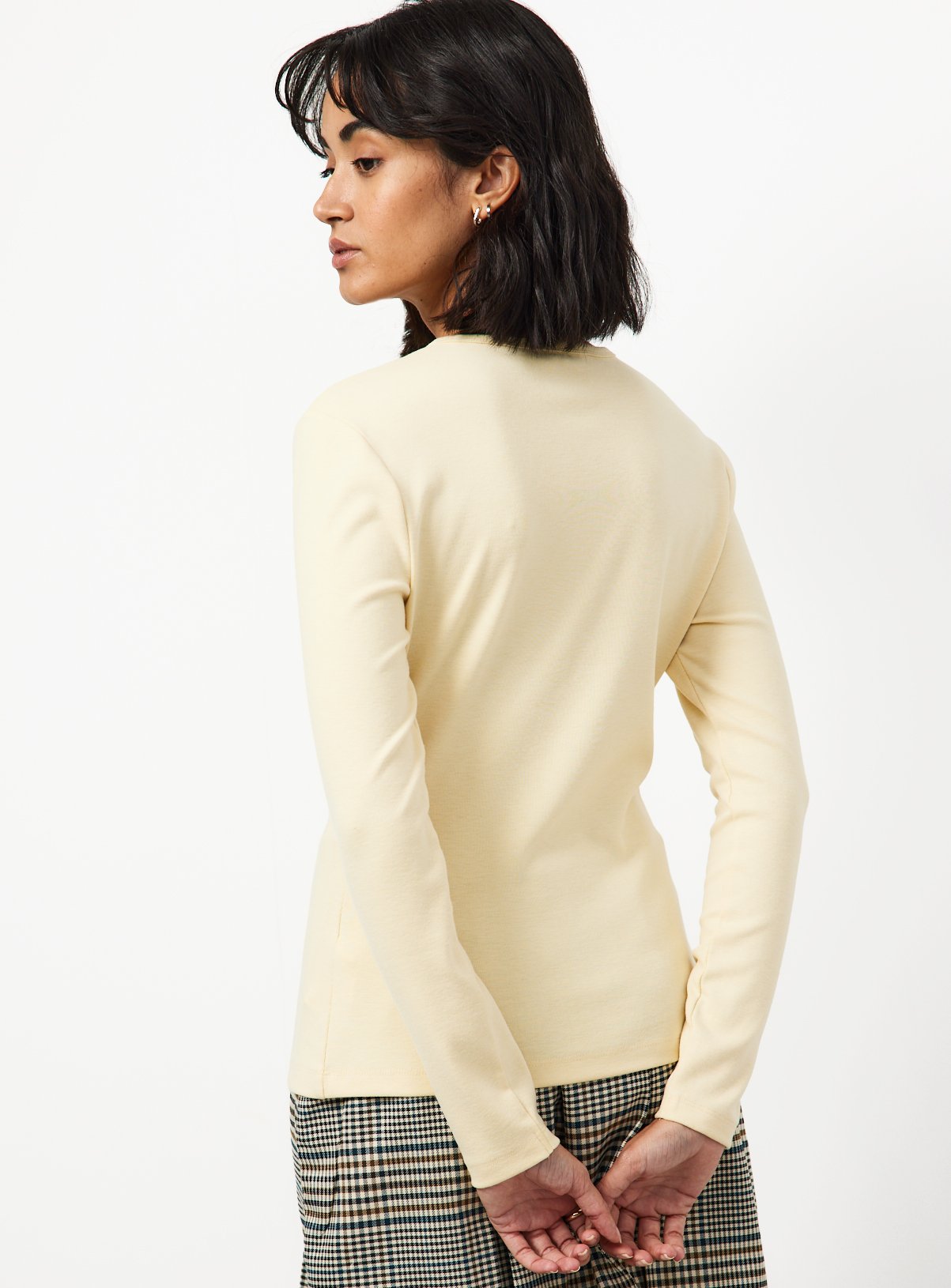 Yellow Brushed Button-Up Slim Fit Top 18 - Image 4 thumbnail